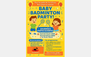 Journées portes ouvertes Baby Badminton Party (enfants 3 à 3,5 ans)