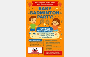 Journées portes ouvertes Bady Badminton Party (enfants de 4 à 6 ans)