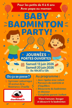 Journées portes ouvertes Bady Badminton Party (enfants de 4 à 6 ans)